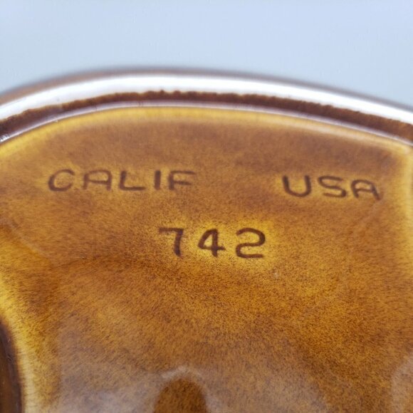 California Originals Chip Dip veggies Pottery Brown Tan Serving Dish Bowl Vtg - Picture 6 of 6